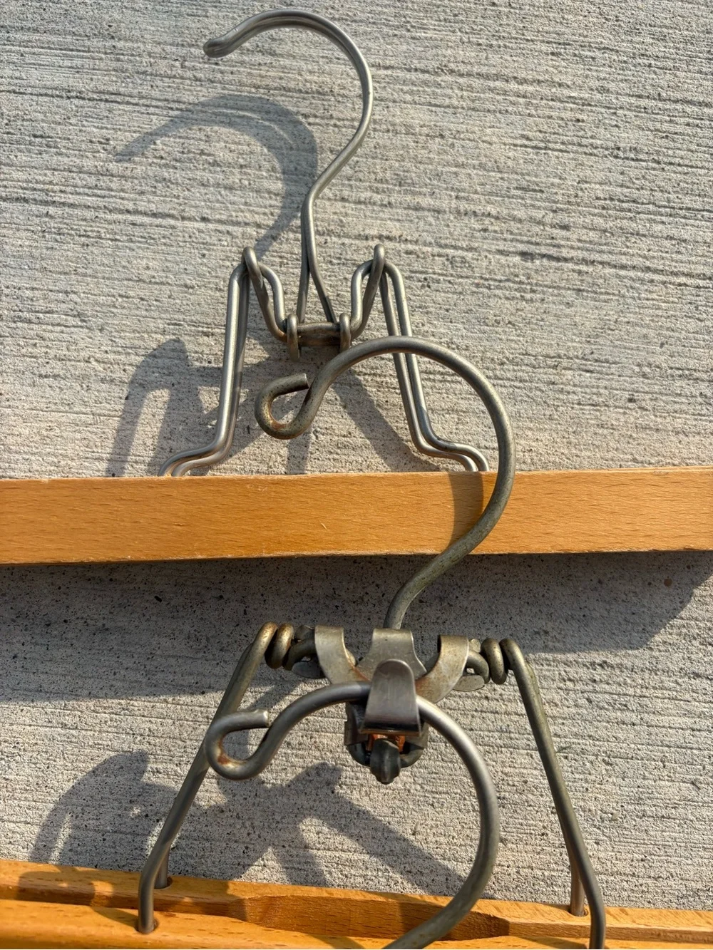 Lot of 4 misc. vintage wooden pant hangers